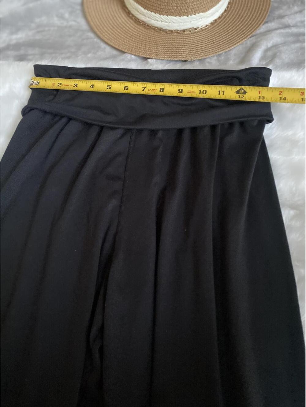 BBJ Black High Waist Relaxed Fit Pants with Elastic Cuffs Large - Picture 3 of 4